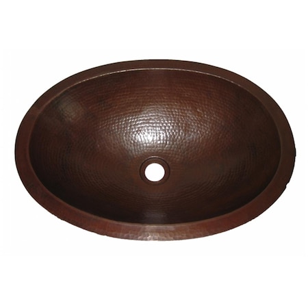 Doba-Bnt QUITO Oval Undermount Copper Bath Sink with Antigua Finish 19-Inch Width SA2626262